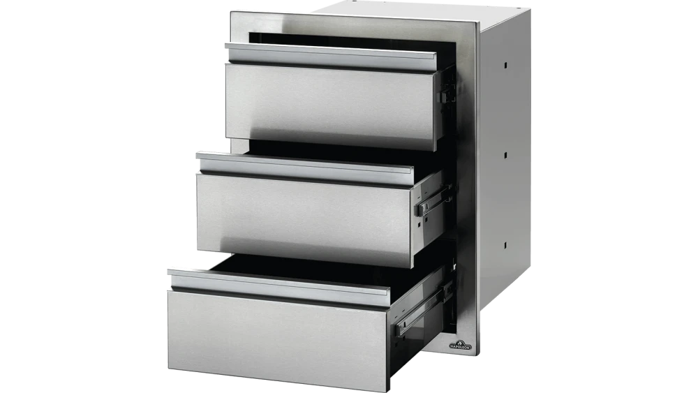 Napoleon Stainless Steel Built In Triple Drawer - BI-1824-3DR 3 Napoleon Stainless Steel Built In Triple Drawer - BI-1824-3DR