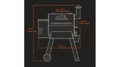 Traeger - Pro 22 Pellet BBQ - Free Cover & Folding Front Shelf -Barbecue Store Exterior20Dimensions 1000x563 2