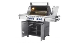 Napoleon Prestige PRO500RSIBNSS-3-GB Natural Gas BBQ - Free Rotisserie And Cover -Barbecue Store PRO500 1 RSIB Angle Open Lights On napoleon 1000x563 2