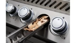 Napoleon Prestige BIPRO825RBIPSS-3-GB-3 Built In Gas BBQ - Free Rotisserie And Cover -Barbecue Store pro665 pro825 details wood chip smoker napoleon grills close up 1000x563 1