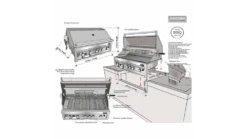 Sunstone Sun Series 5 Burner Built In Gas BBQ -Barbecue Store sun series 5 burner assembly 1 1000x563 1